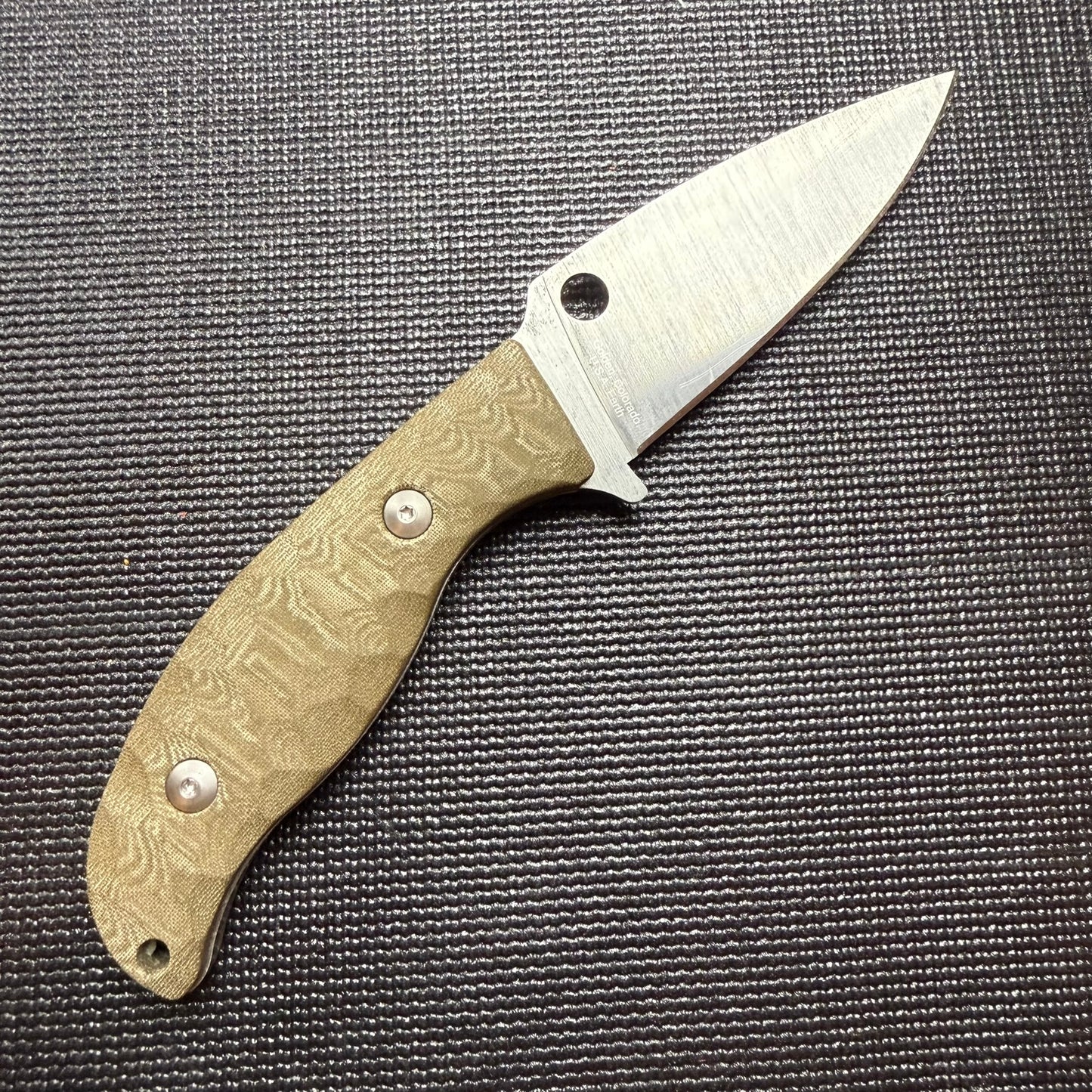 Rock Textured OD Green Linen Micarta